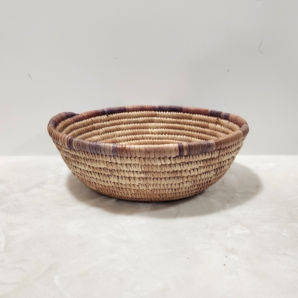 Boho Natural Woven Coiled Reed Grass Handmade Wall Art Decor And Basket - Picture 8 of 11